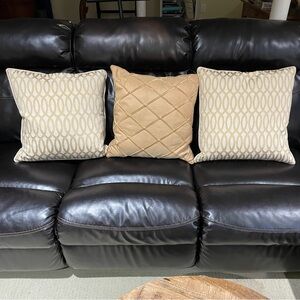 Elegant Tan and Cream Throw Pillow Set